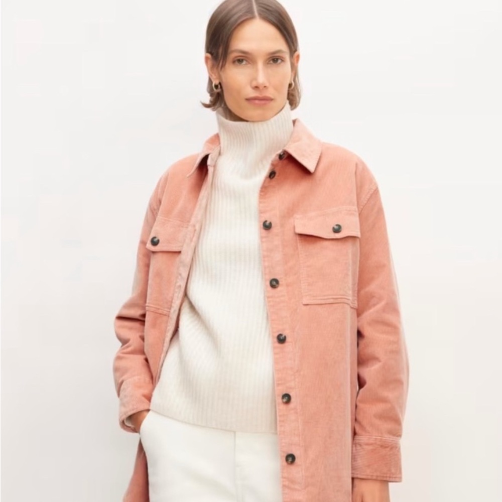 NWOT Everlane Women's Pink Corduroy Button Up